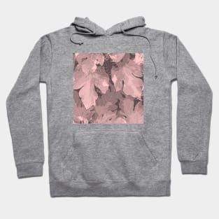 Pink Grey Leaves pattern,  grey, pink, leaves, minimal, decor, xmas, christmas, fall, autumn, holiday, Hoodie